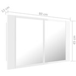 vidaXL Armoire à miroir de bain à LED Blanc brillant Acrylique
