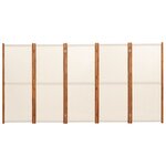 vidaXL Cloison de séparation 5 panneaux Blanc crème 350x180 cm