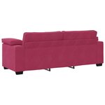 vidaXL Ensemble de canapés 3 Pièces avec coussins Rouge bordeaux Velours