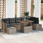 vidaXL Ensemble de canapé de jardin 8 Pièces Gris Poly rotin