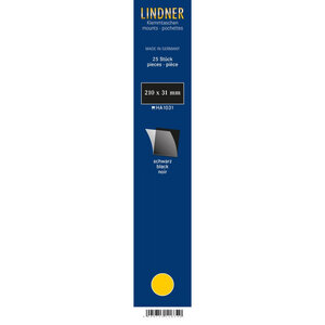 Bandes simple soudure 210 x 31 mm pour timbres-poste. Fond - Noir