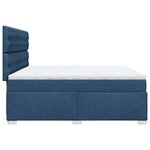 vidaXL Sommier à lattes de lit avec matelas Bleu 200x200 cm Tissu