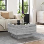 vidaXL Table basse avec LED sonoma gris 50x50x30 cm bois d'ingénierie