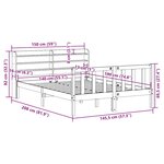 vidaXL Cadre de lit sans matelas blanc 140x190 cm bois de pin massif