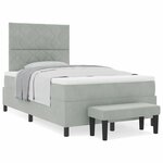vidaXL Lit à ressorts avec matelas Gris clair 120 x 200 cm Velours