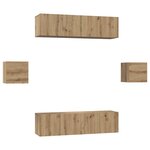 vidaXL Ensemble meuble TV 6 Pièces Chêne artisanal Bois d'ingénierie