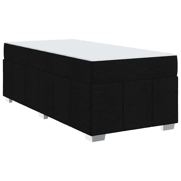 vidaXL Cadre de lit avec matelas Noir 90 x 190 cm tissu
