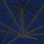 vidaXL Parasol de jardin en porte-à-faux et mât en aluminium bleu azur
