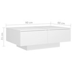 vidaXL Table basse Blanc 90x60x31 cm Aggloméré