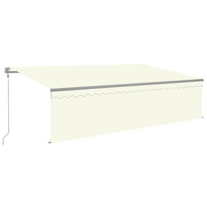 vidaXL Auvent rétractable automatique avec store 5x3 m Crème