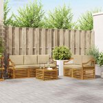 vidaXL Ensemble de canapés d'extérieur 6 pc Naturel et Beige