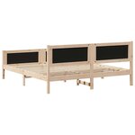 vidaXL Cadre de lit avec tête de lit Noir 180 x 200 cm Pin massif