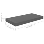 vidaXL Étagère murale flottante 4 Pièces Gris brillant 50x23x3 8 cm MDF