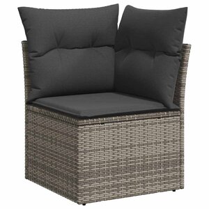 vidaXL Ensemble de canapé de jardin avec coussin 13 Pièces Gris