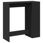 vidaXL Table de bar avec étagères noir bois d'ingénierie