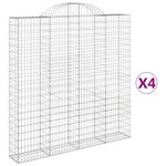 vidaXL Paniers à gabions arqués 4 Pièces 200x30x200/220 cm fer galvanisé