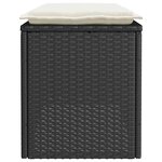vidaXL Banc de jardin avec coussin noir 110x40x44 cm résine tressée