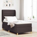 Lit avec sommier et matelas vidaXL Marron foncé 80x200 cm Tissu