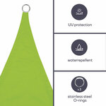 Perel Voile d'ombrage  hydrofuge  3 6 x 3 6 x 3 6 m  160 g/m²  polyester  triangulaire  vert lime