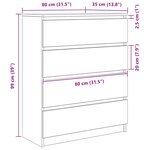 vidaXL Buffet chêne sonoma 80x35x99 cm bois d'ingénierie