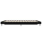 vidaXL Cadre de lit sans matelas noir 135x190 cm bois d'ingénierie