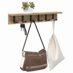 vidaXL Porte-manteau mural chêne artisanal 60 x 10.5 x 10.5 cm