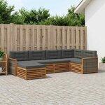 vidaXL Ensemble de canapés d'extérieur 6 Pièces Naturel et Anthracite