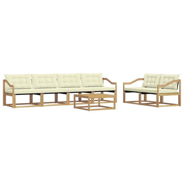 vidaXL Ensemble de canapés d'extérieur 7 pc Blanc et crème