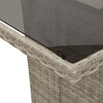 vidaXL Ensemble à manger de jardin et coussins 7 Pièces gris clair rotin