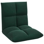 vidaXL Fauteuil de sol ajustable Vert foncé Velours