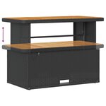 Ensemble de canapé de jardin 14 pièces avec coussins noir poly rotin