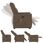 vidaXL Fauteuil de massage inclinable Marron Tissu