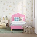 vidaXL Cadre de lit pour tout-petit avec tête de lit Rose 70 x 140 cm