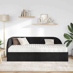 vidaXL Cadre de lit d'angle avec matelas 2 Pièces Noir Velours