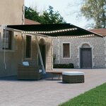 vidaXL Auvent automatique et capteur de vent/LED 500x300 cm Anthracite