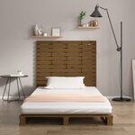 vidaXL Tête de lit murale Marron miel 106x3x91 5 cm Bois massif de pin