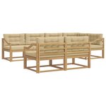 vidaXL Ensemble de canapés d'extérieur 6 Pièces Blanc et Beige Polyester