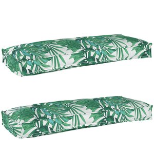 vidaXL Set de coussins de palette Floral 2 Pièces Motif de feuille
