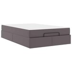 vidaXL Cadre de lit avec matelas Gris 120 x 190 cm Faux cuir