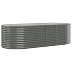 vidaXL Lit surélevé de jardin Acier galvanisé 249x100x68cm gris