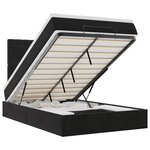 vidaXL Cadre de lit ottoman avec matelas noir 120x190 cm velours