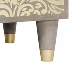 vidaXL Cabinet de chevet Gris 50 x 33 x 60 cm bois de manguier massif