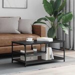 vidaXL Table basse Chêne noir 90 x 49 x 40 cm Bois d'ingénierie