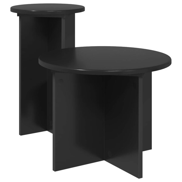 vidaXL Ensemble de tables d'appoint 2 pièces Chêne noir Ø 45 x 35 cm
