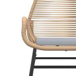 vidaXL Ensemble à manger jardin coussins 5Pièces marron poly rotin verre