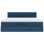 VidaXL Cadre de lit ottoman avec matelas bleu 200x200 cm tissu