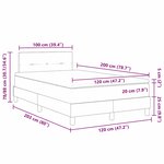 vidaXL Lit avec sommier & matelas LED gris foncé 120 x 200 cm Tissu