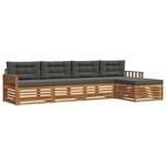 vidaXL Ensemble de canapés d'extérieur 5 pc Naturel et Anthracite