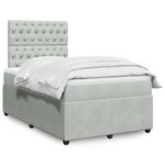 vidaXL Sommier à lattes de lit et matelas Gris clair 120x200cm Velours