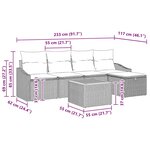 vidaXL Ensemble de canapé de jardin avec coussin 6 Pièces Gris Poly rotin